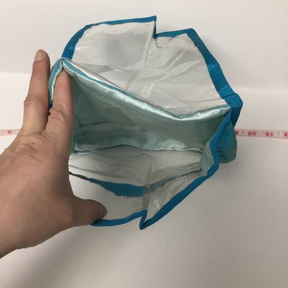 Beautiful Vintage Velour & Clear Plastic Pouch - Picture 5 of 5